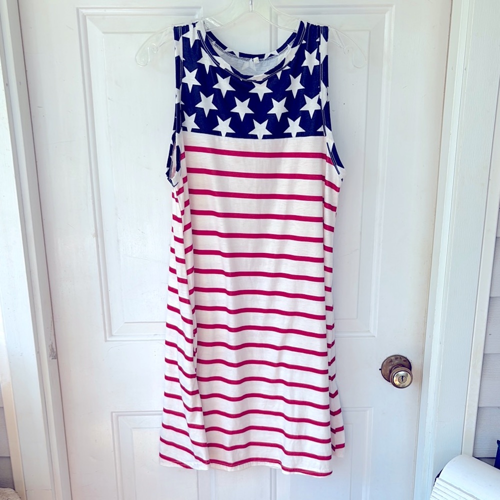 Patriotic Stars and Stripes Women’s Dress Sz.M